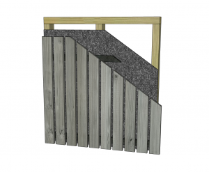Coupe détaillée d'un mur en bois avec isolation