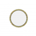 Cercle en bois clair polygonal avec centre blanc.