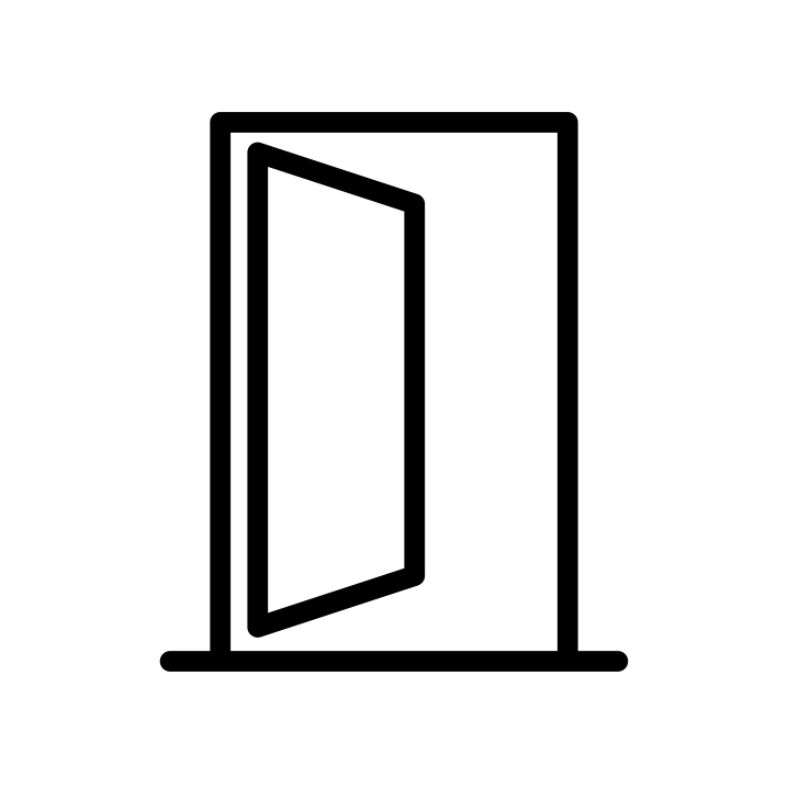 Icône minimaliste d'une porte ouverte.