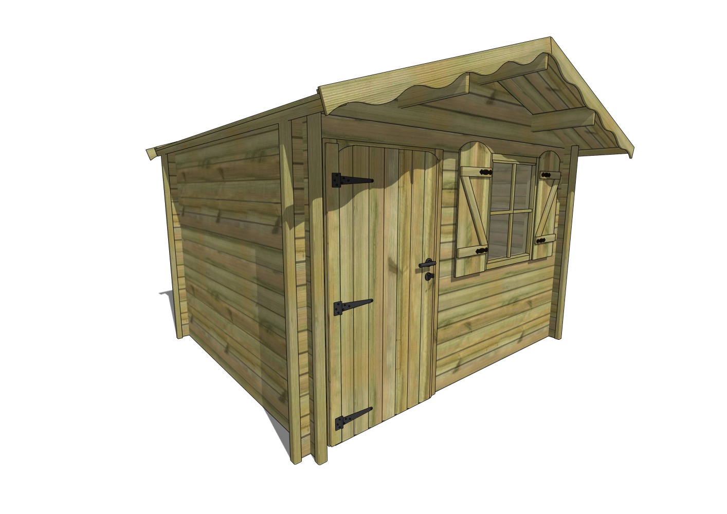 Abri de jardin madrier 13x13 un pan pin sylvestre