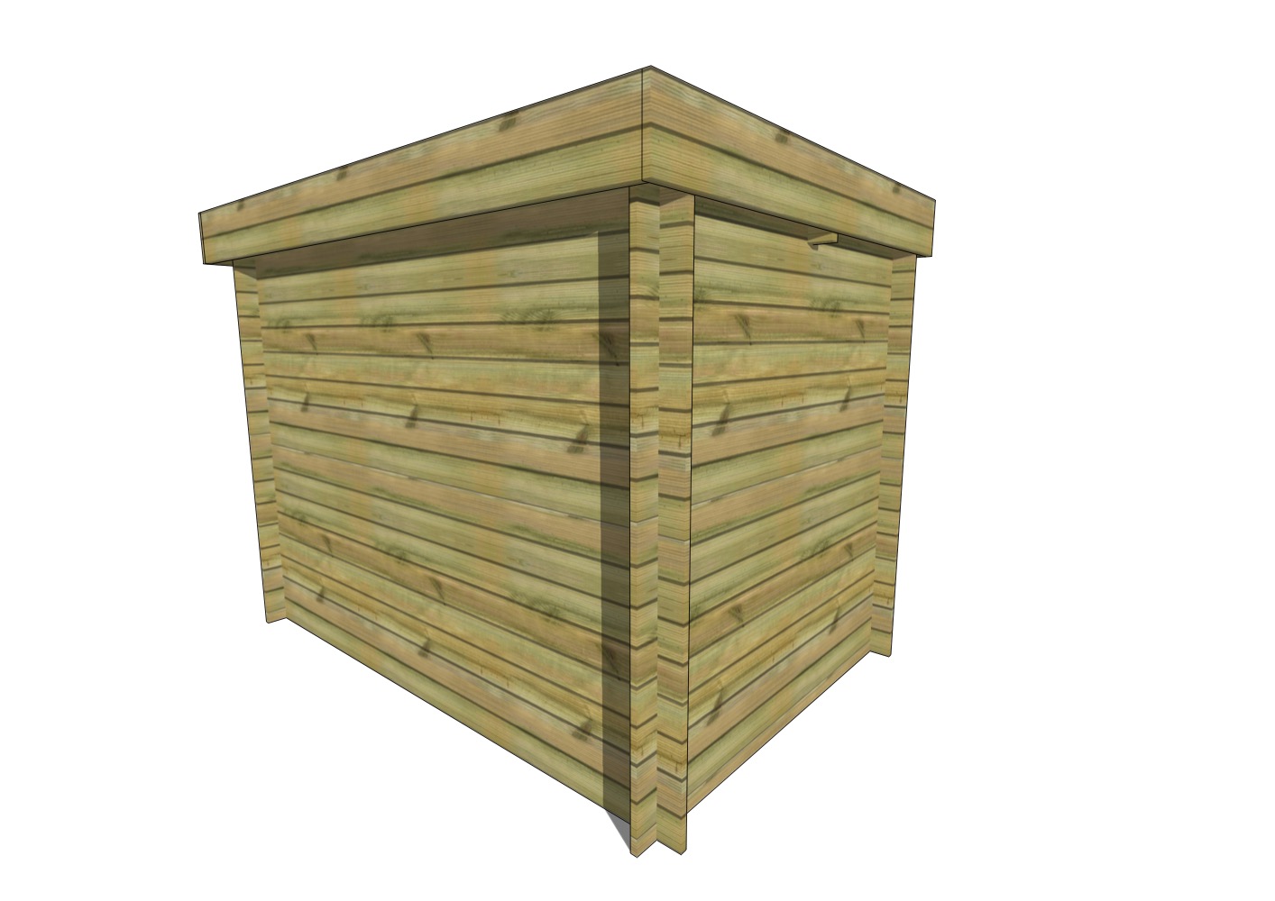 Abri de jardin en bois, rangement extérieur, vue 3D