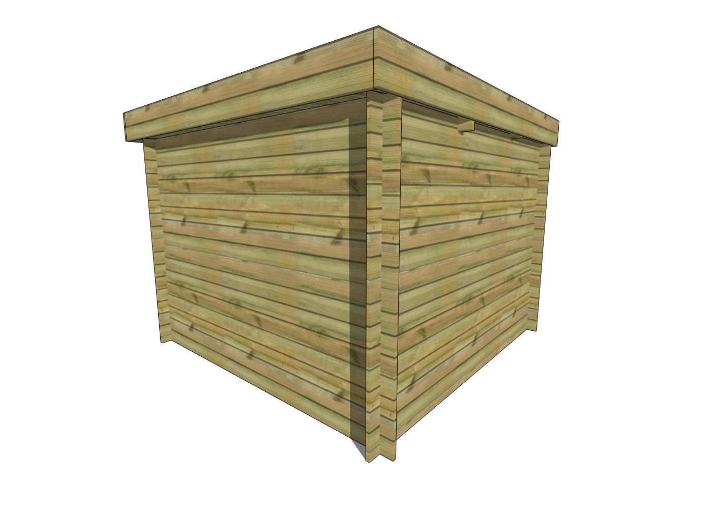 Abri de jardin en bois traité.