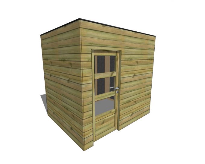 Abri de jardin ossature bois 11x25 toit plat