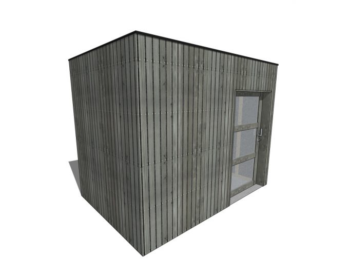 Abri de jardin ossature bois 12x30 toit plat