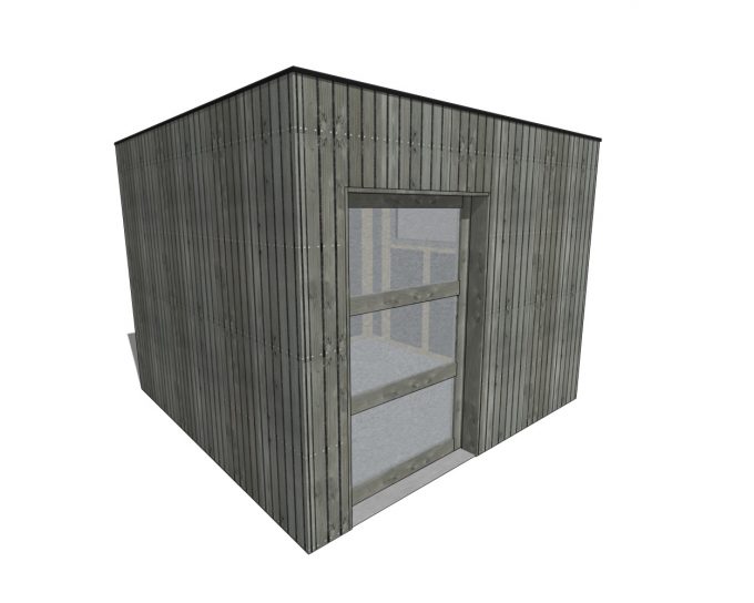 Abri de jardin ossature bois 12x30 un pan