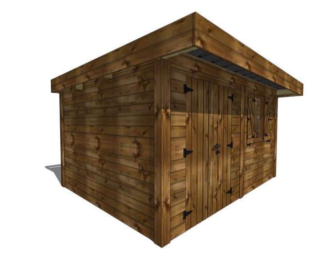 Abri de jardin en bois avec porte et fenêtre