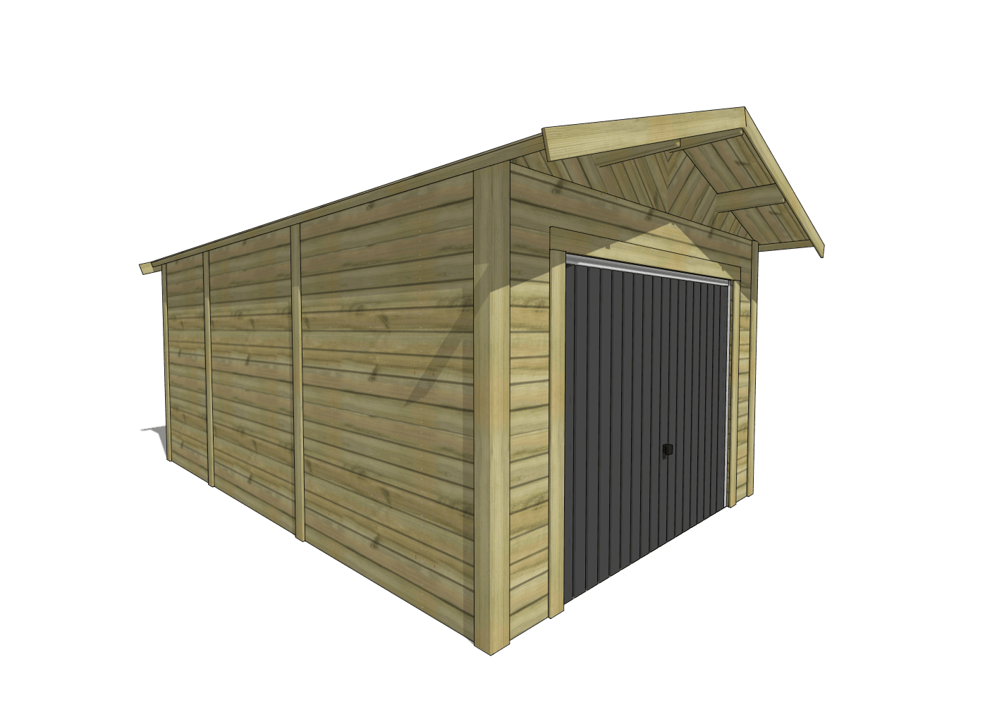 Garage en bois ossature avec bardage