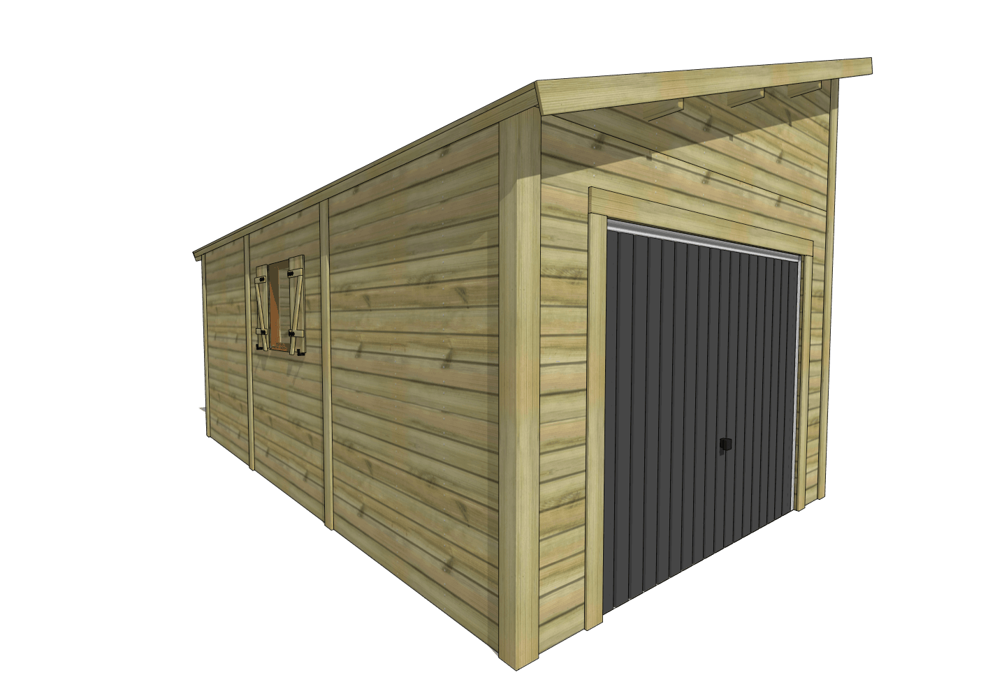 Garage en bois Quadro design toit plat