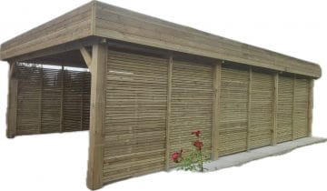 Découvrez le Carport Massif « Faux » Toit Plat en Pin Sylvestre Autoclave
