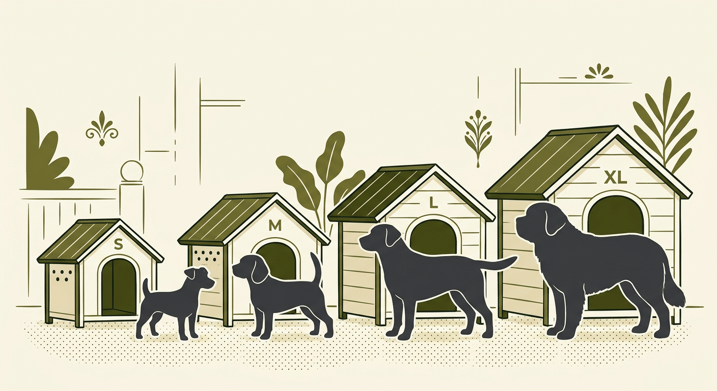 Quatre tailles de niches selon le gabarit du chien
